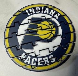 Indiana Pacers Inspired Flexi Basketball Coaster | 3D Printed Articulated Sports Decor Gift