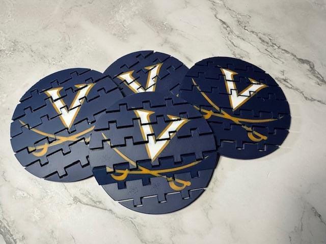 University of Virginia Cavaliers Puzzle Coaster UVA Sports Fan Game Day Home Decor Gift