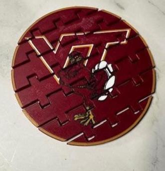 Virginia Tech Hokies Puzzle Coaster - VT University Game Day Barware Drink Protection