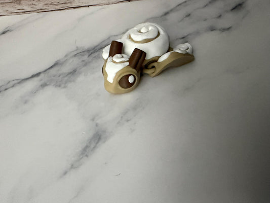 Cinnamon Roll Turtle Figurine | 3D Printed Bakery Dessert Decor | Cute Kitchen Collectible Gift