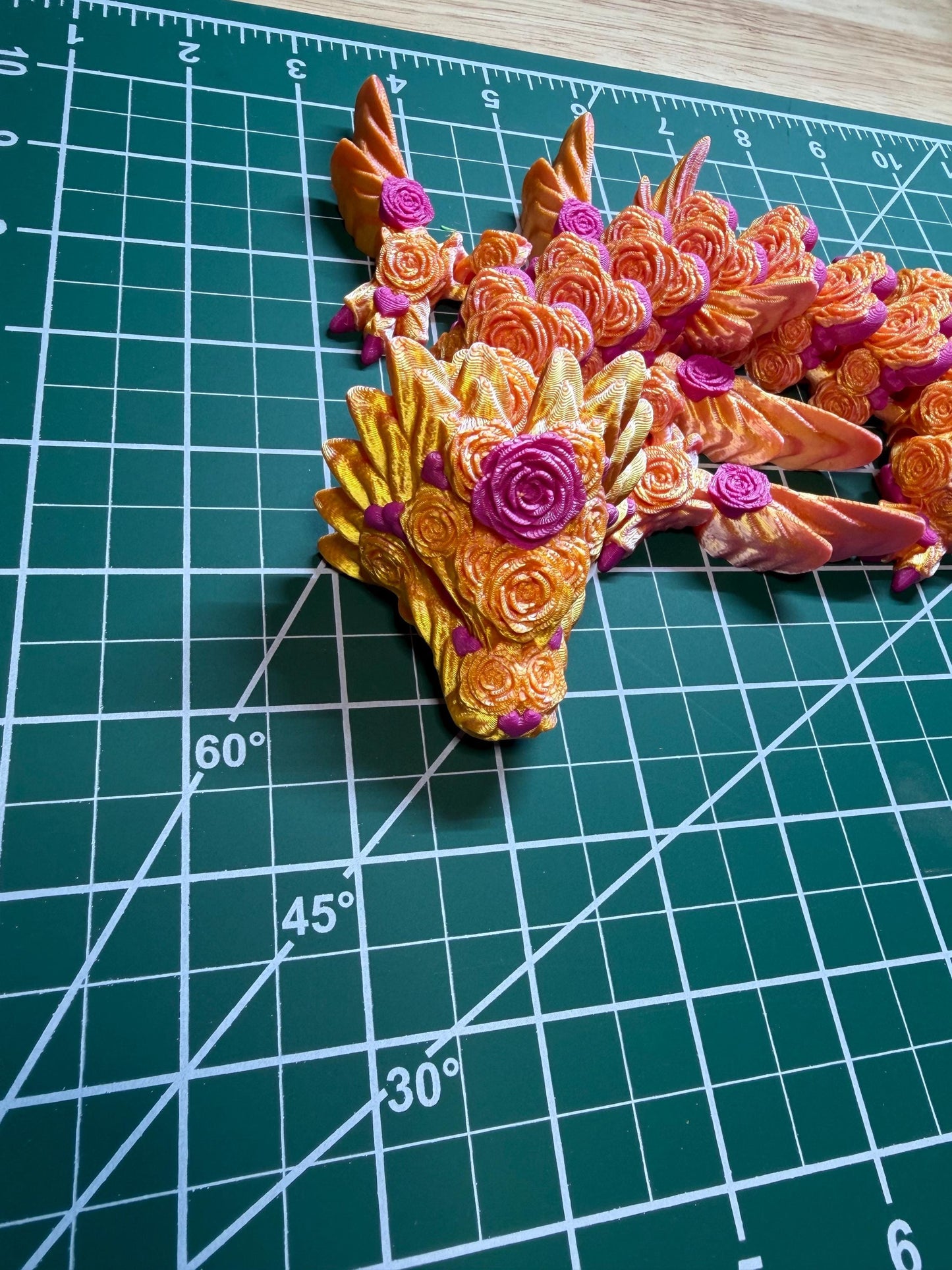 16-inch Rose Heart Dragon - Articulated Fantasy Creature Valentine Gift Romantic Mythical Beast