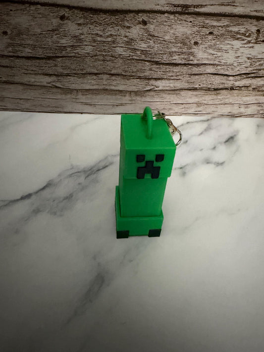 Minecraft-Style Creeper Clicker Keychain Fidget Toy Game Character Green Monster