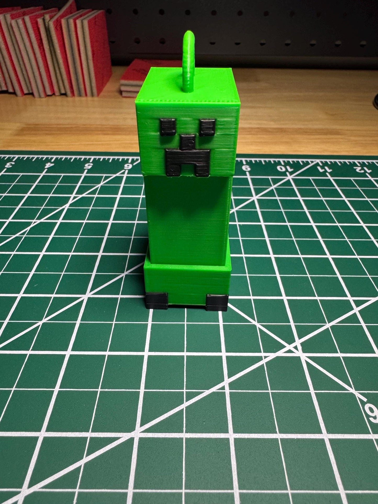 Minecraft-Style Creeper Clicker Keychain Fidget Toy Game Character Green Monster