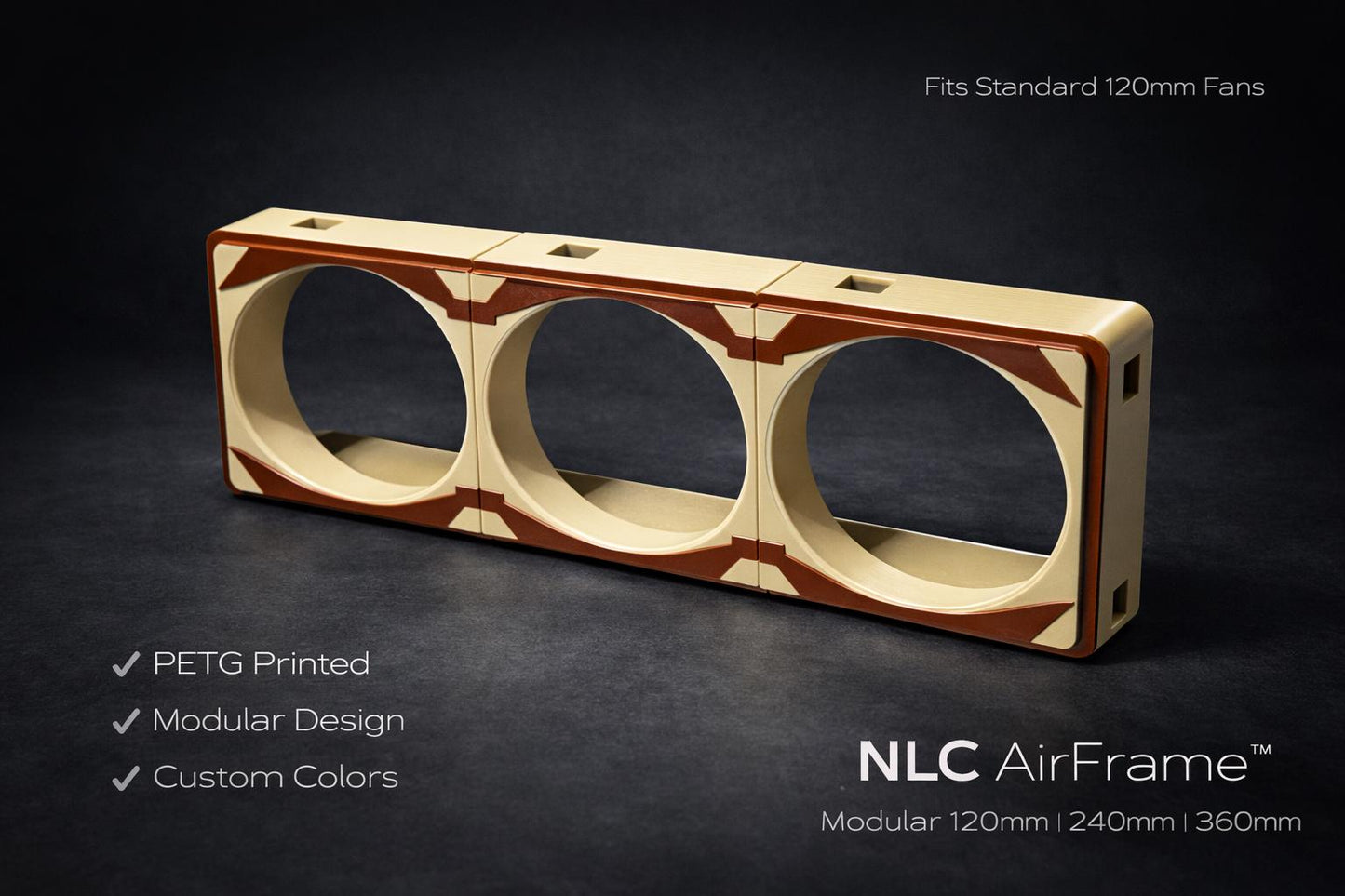 NLC Airframe 360mm Modular Fan Shroud - Custom PC Cooling Duct Guard Cover